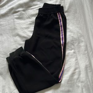Zara chiffon joggers with stripes
